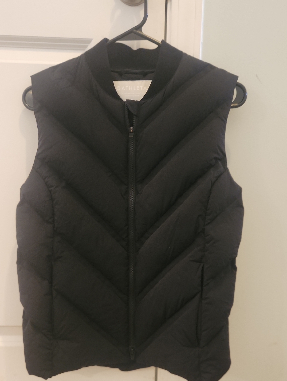 Athleta Black Quilted Vest Goose Down